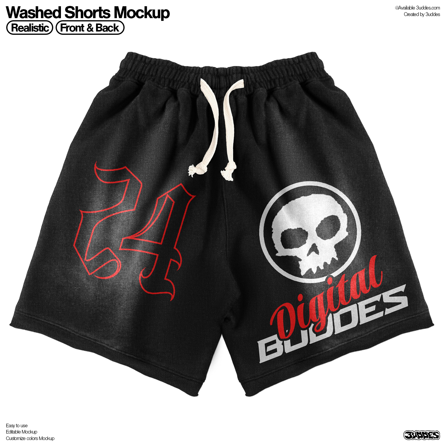 Washed Shorts Mockup
