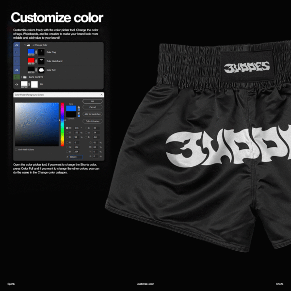 Muay Thai Shorts Mockup