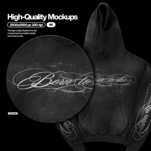 Washed Hoodie Mockup